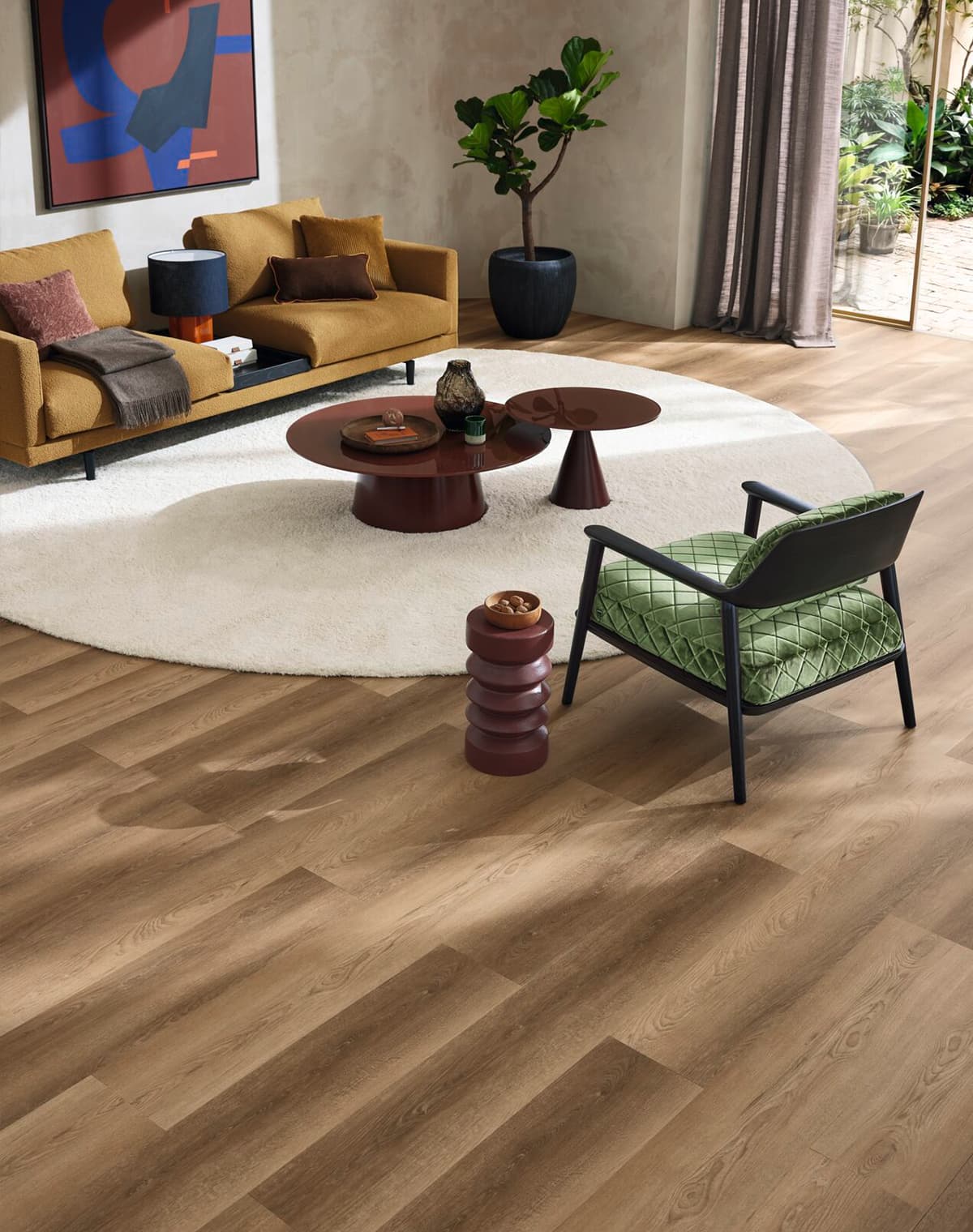 Vinylboden mit Holzoptik im Wohnzimmer