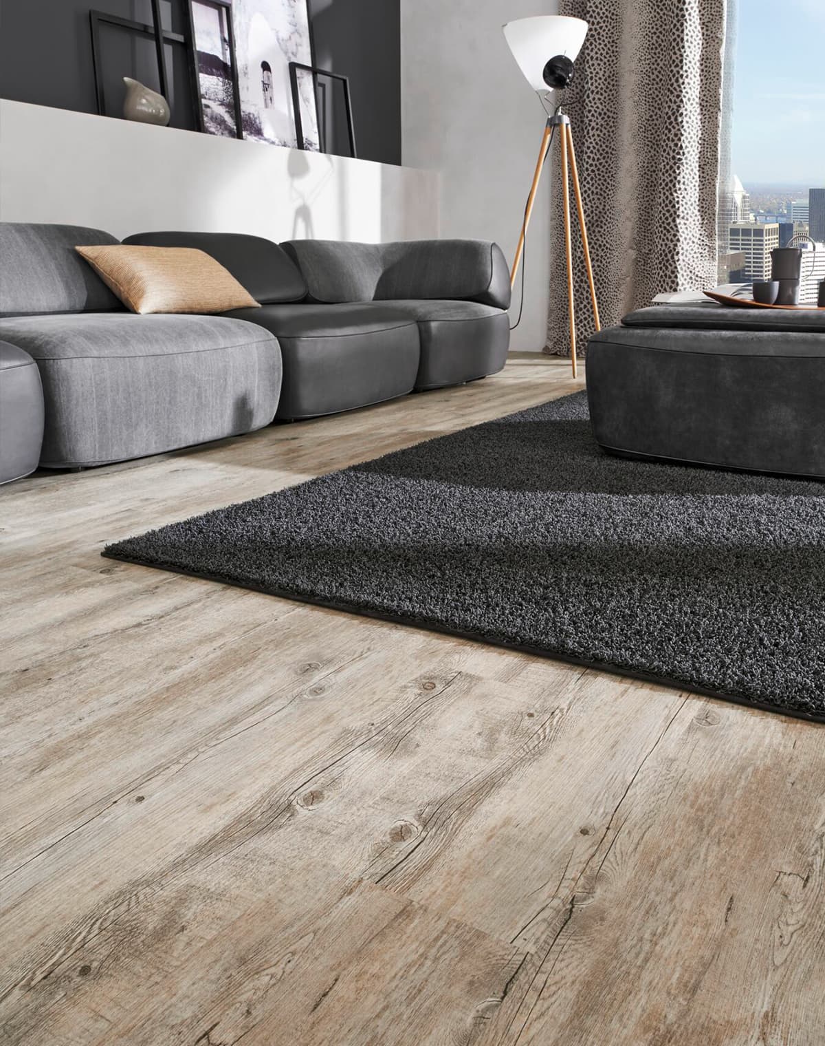 Vinylboden mit Holzoptik im Wohnzimmer