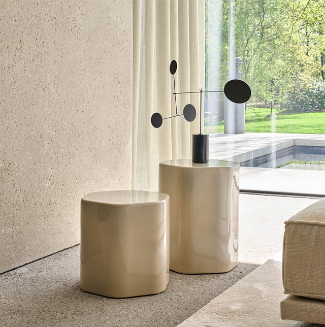Couchtische in Beige in verschiedenen Höhen