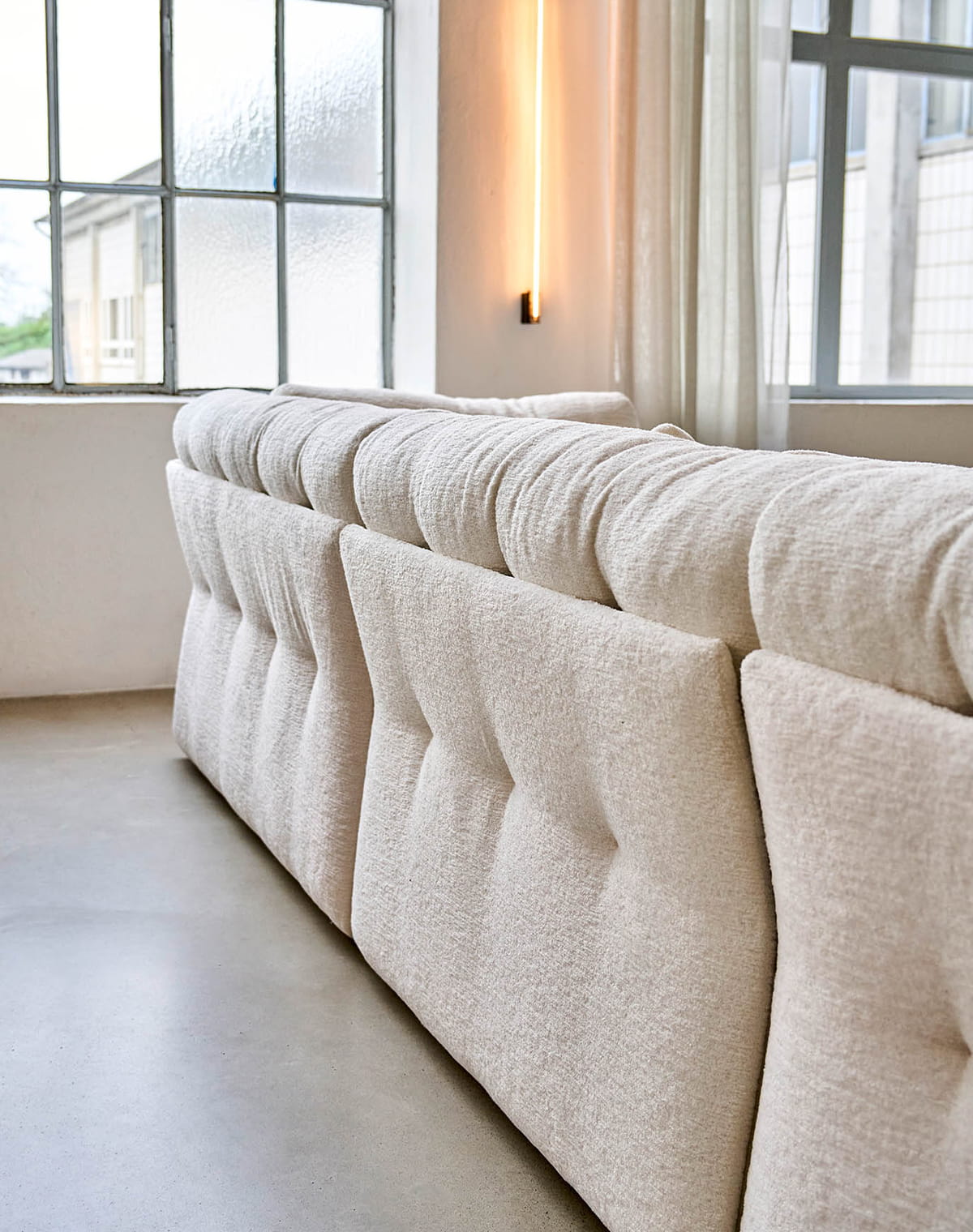Detailbild weißes Sofa