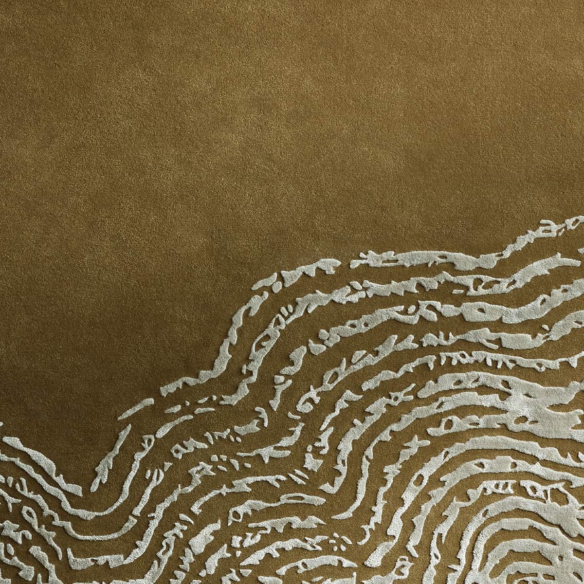 Teppich in Khaki mit Wellenmuster