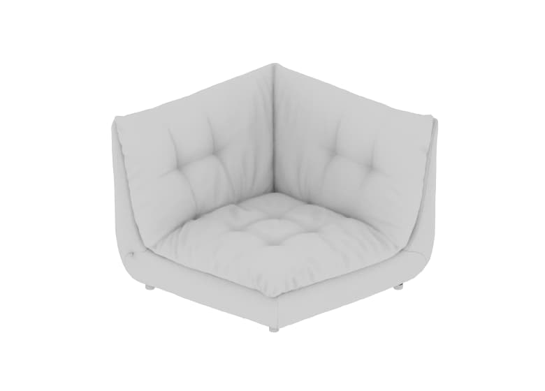 3D-Modell eines Eckteils eines Sofas in weiß