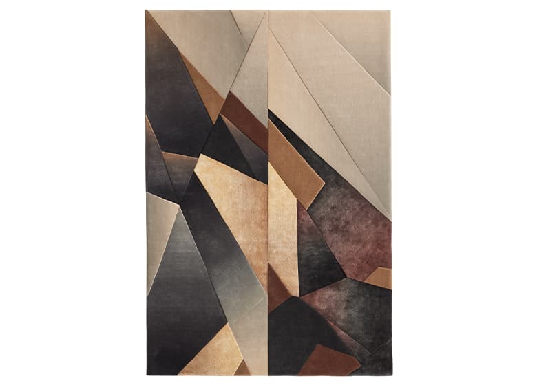 geometrisches Teppichdesign in verschiedenen Erd-Tönen