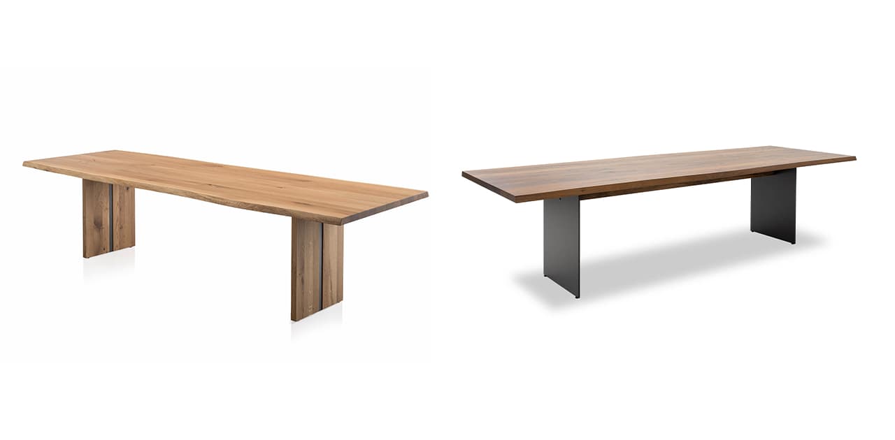 Freisteller von dem Tisch Coco Dining mit Holzwange und Metallwange
