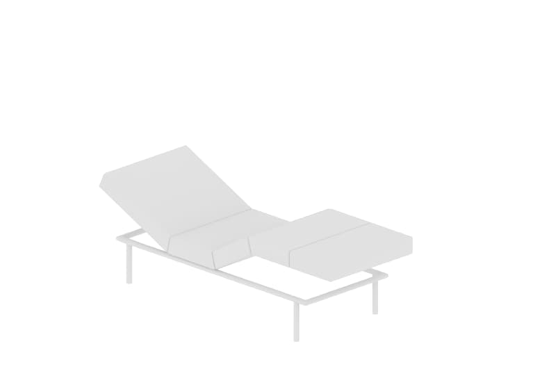 3D-Modell einer grauen Funktionsliege.