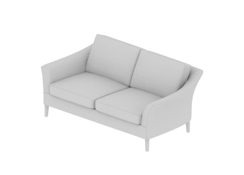 3D-Modell eines Sofas in weiß
