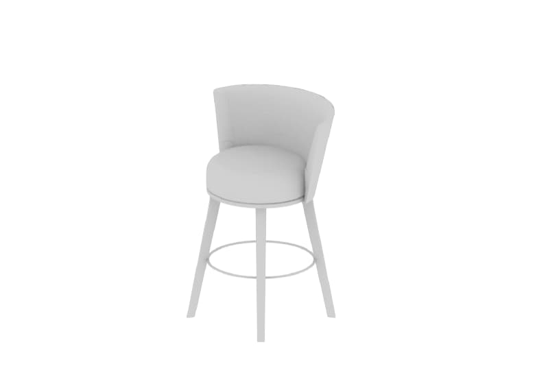 3D-Modell eines weißen Barstuhls