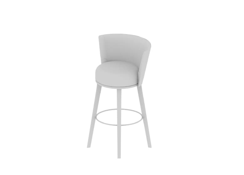 3D-Modell eines weißen Barstuhls