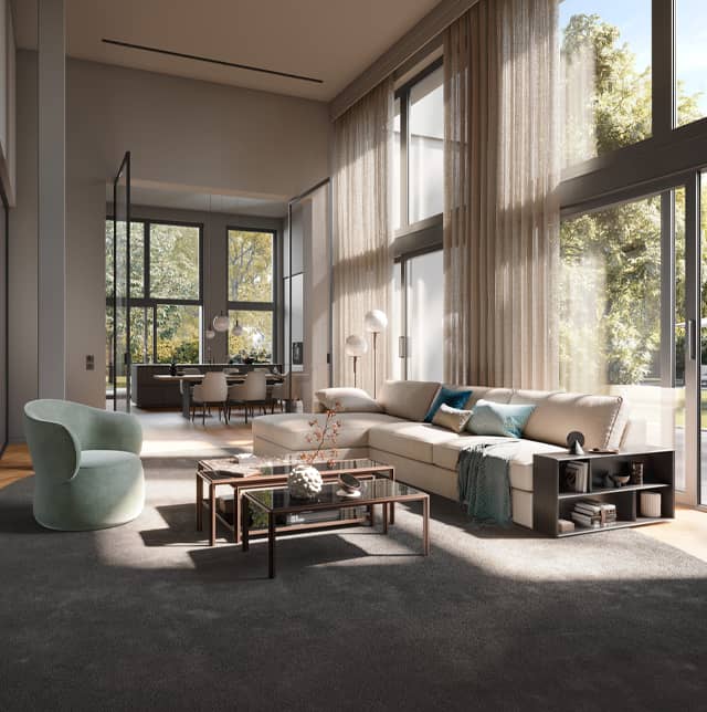 Weißes Sofa im Modernen Wohnzimmer.