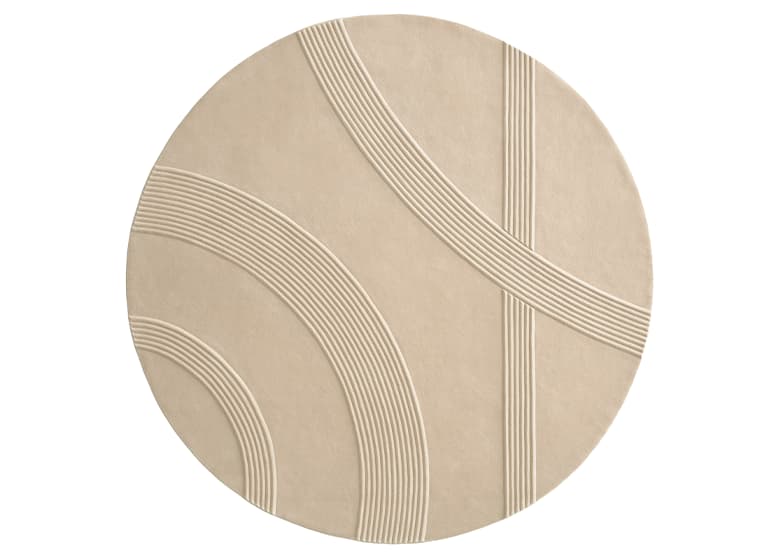 rundes Teppichdesign in beige
