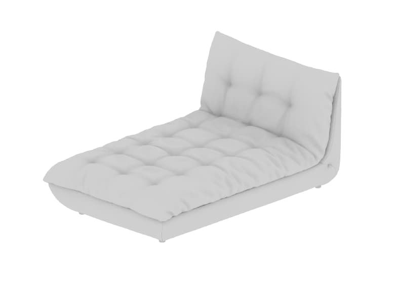 3D-Modell eines Longchairs in weiß