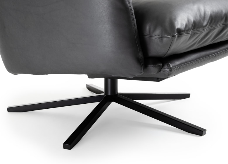 Detailbild vom Sternfuß in Schwarz matt.