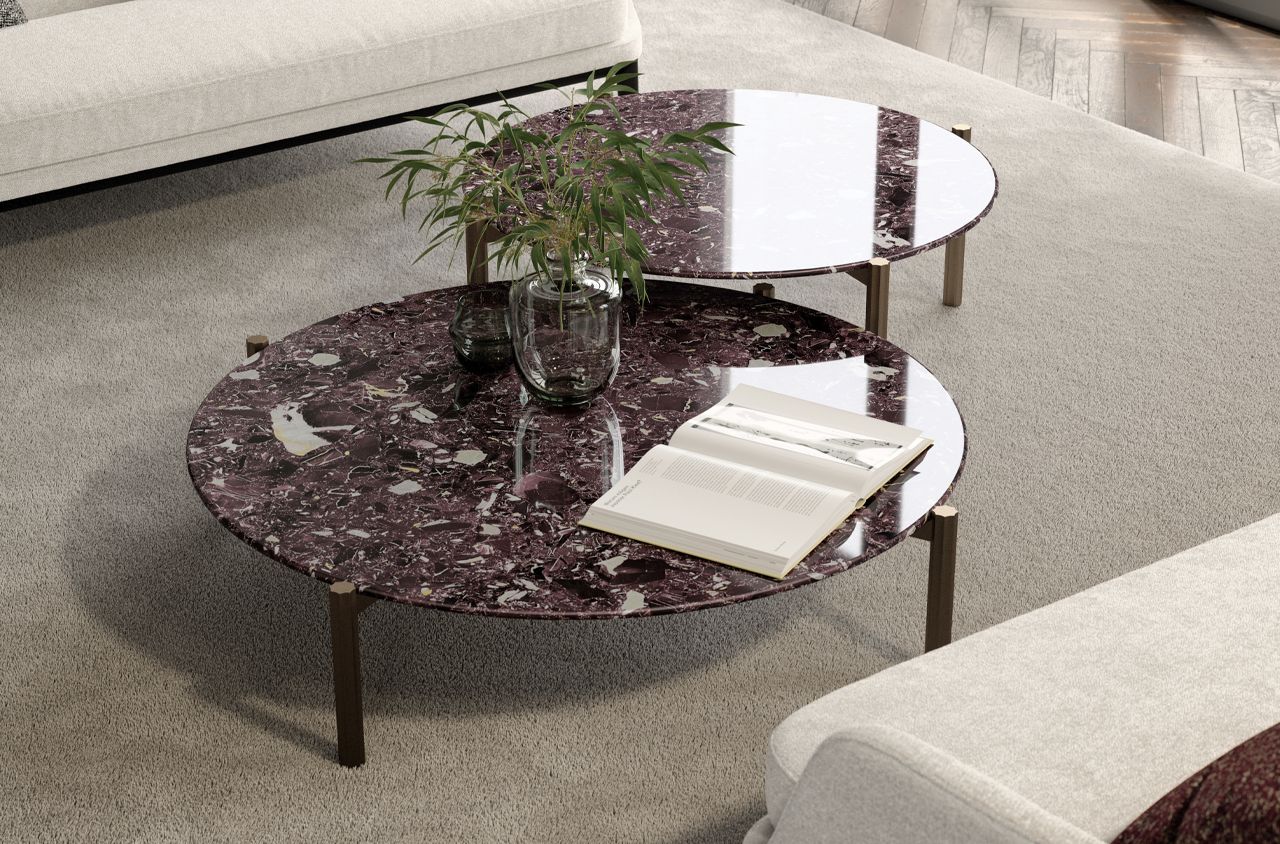 Rundes Couchtisch-Paar im Wohnzimmer