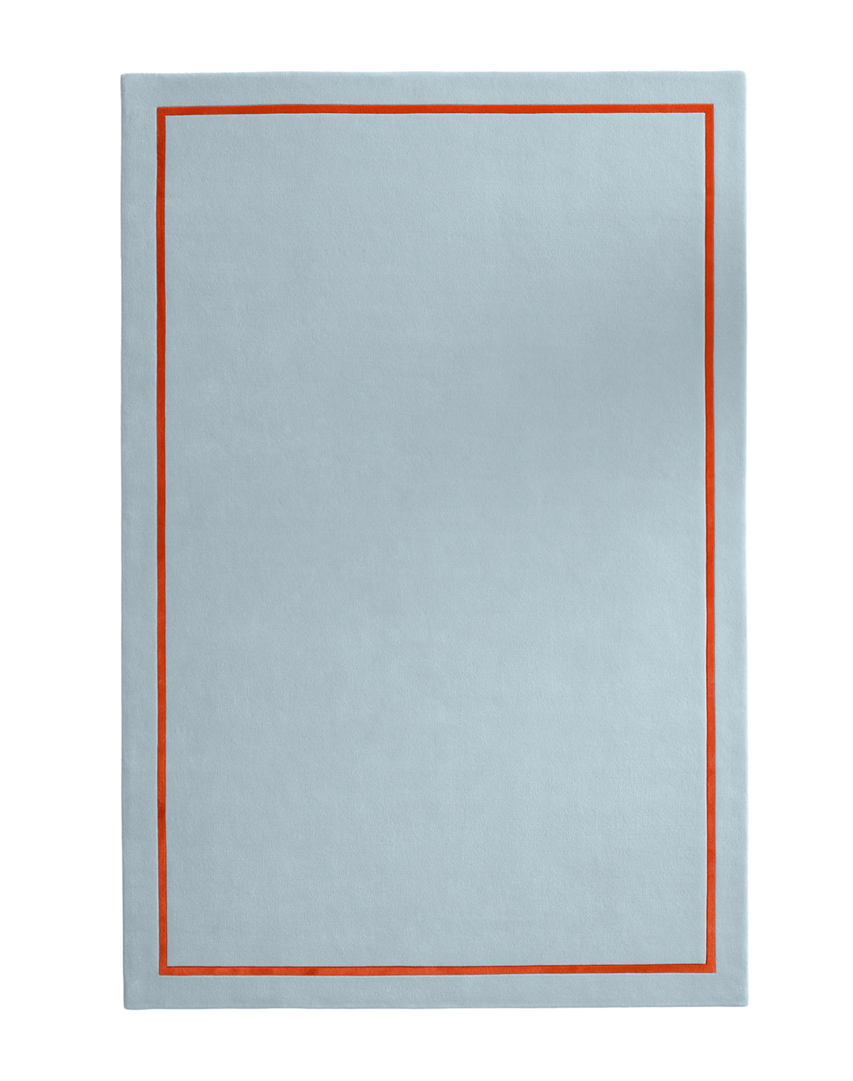 Blauer Teppich mit rotem Rahmen