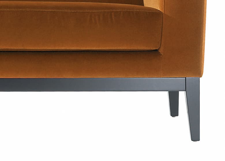 Dining Sofa in orange mit schwarzen Füßen
