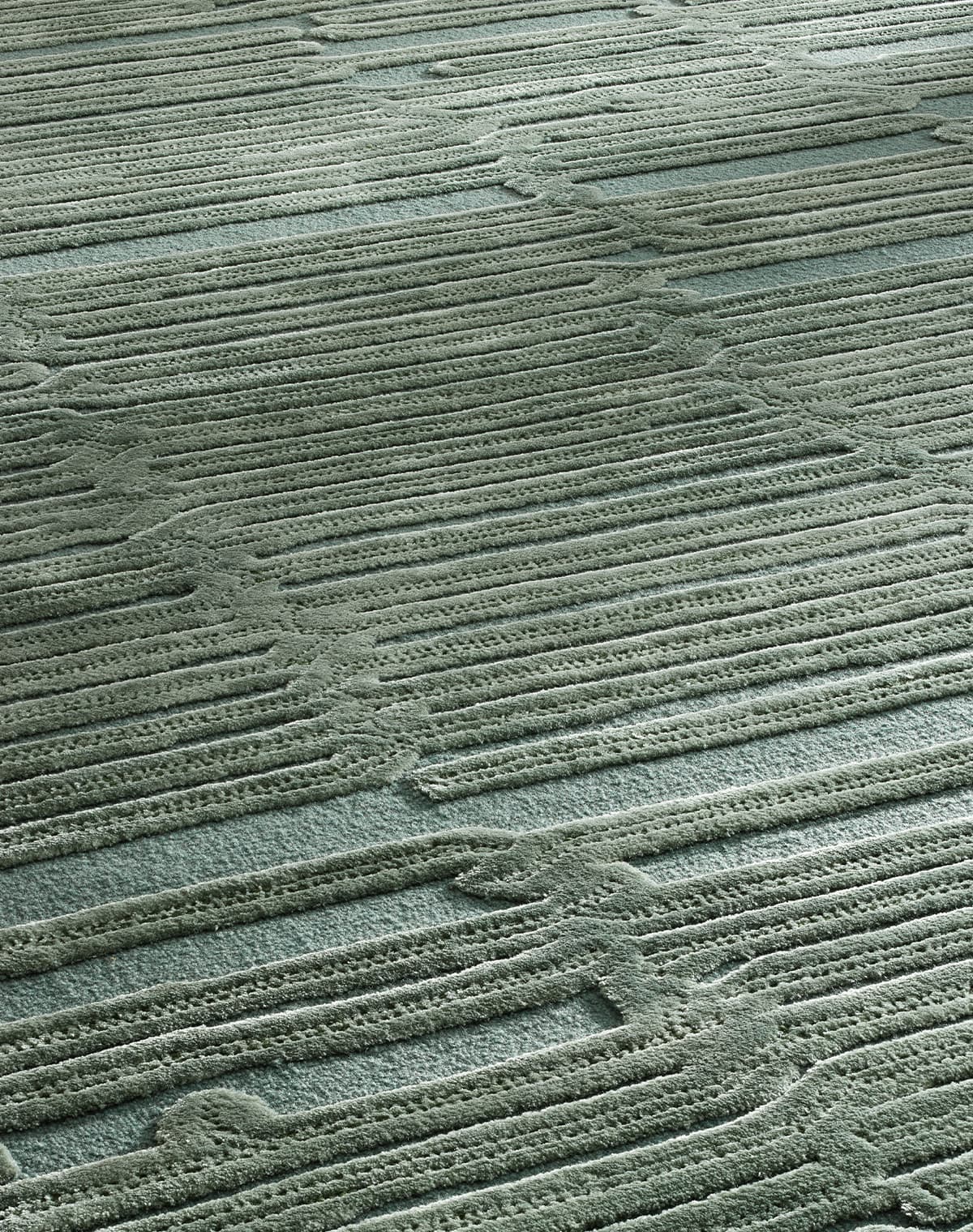 Grüner Teppich Detailbild